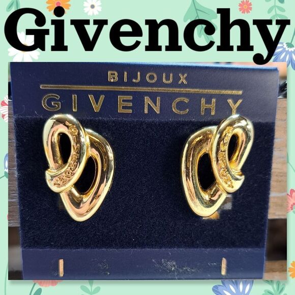 Authentic Givenchy  GOLD PLATED Clip On Earrings NEW AND GIFTABLE - Picture 1 of 10